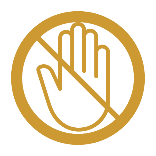 Gold no touching symbol